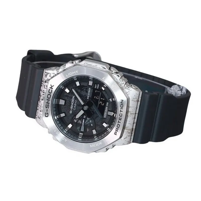 Casio G-Shock Grunge Camouflage Grey Men's Watch-  GM-2100GC-1A